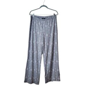 AB Studio Black and White Mandala Boho Wide Leg Pants
